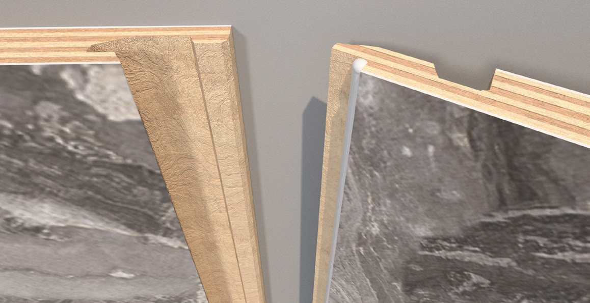 Unique tongue-and-groove click system